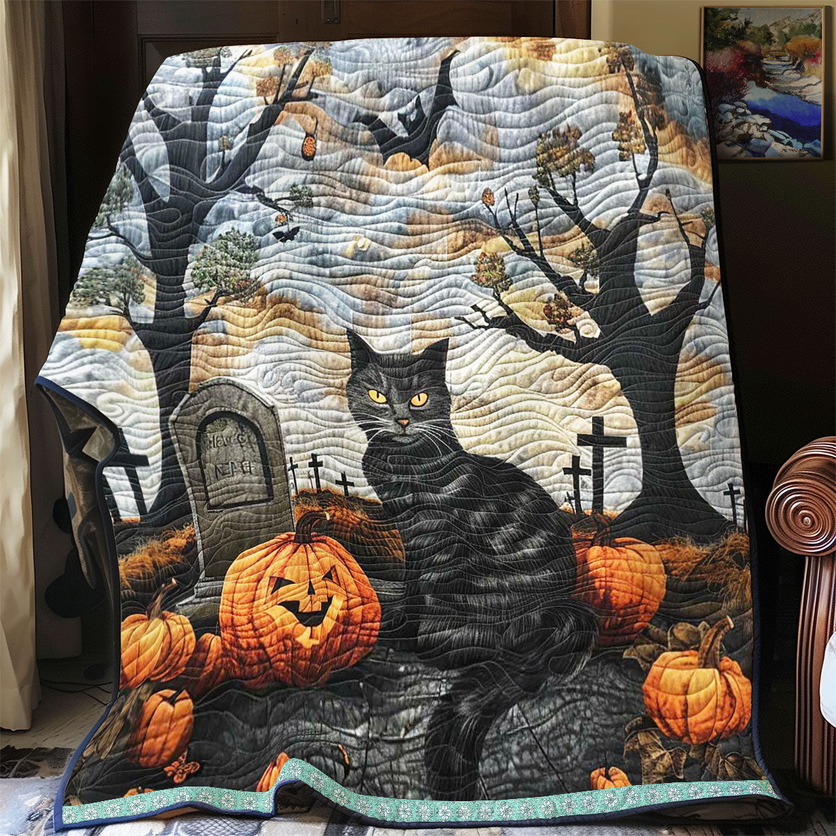 Spooky Cat WN1609062CL Quilt