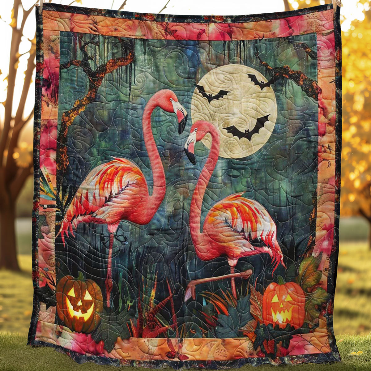 Spooky Flamingo Haven WN0908010CL Quilt