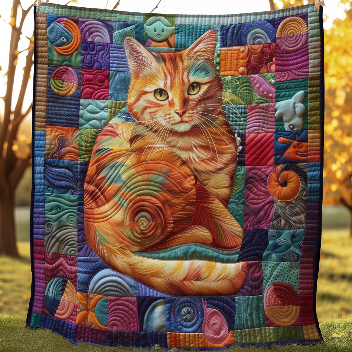 Stitched Cat Comforter WN0908032CL Quilt