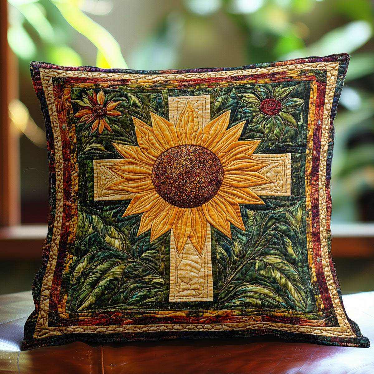 Sunflowers And Cross WN0108016CL Quilt Pillow Case