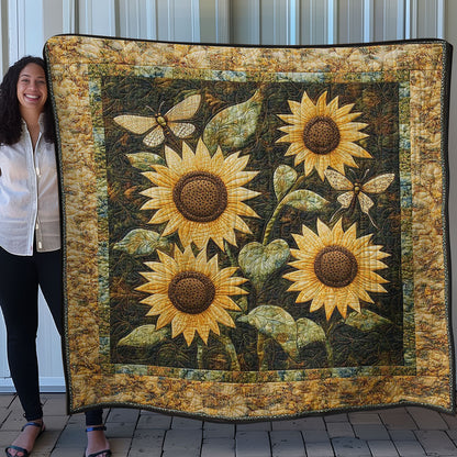 Sunflowers And Dragonfly WN0508020CL Quilt