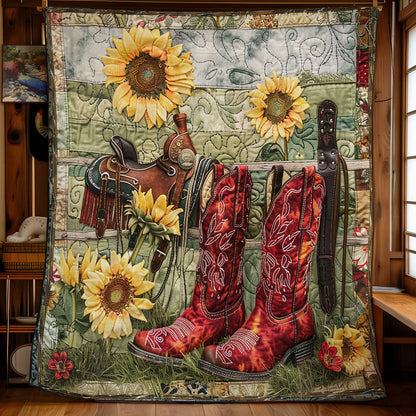 Sunflowers Boots WM2108005CL Quilt