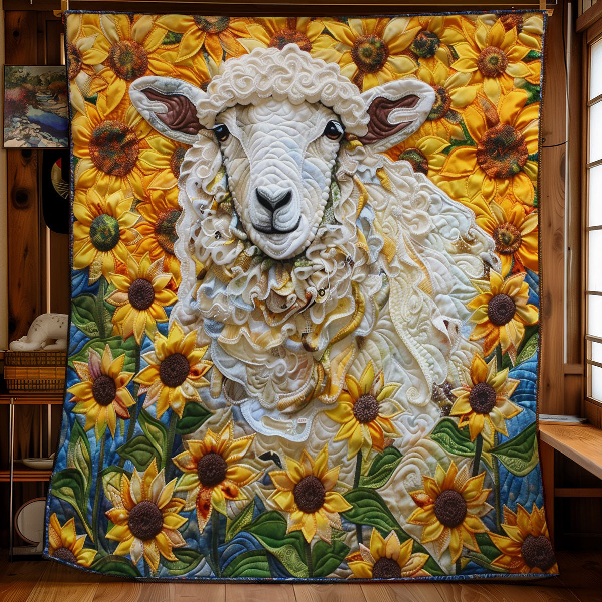Sunflowers Sheep WM2308069CL Quilt