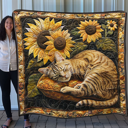 Sunflowers Sleeping Cat SR1508014CL Quilt