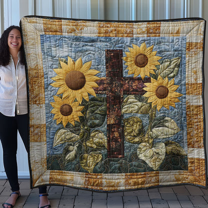 Sunflowers & Cross WN0208048CL Quilt