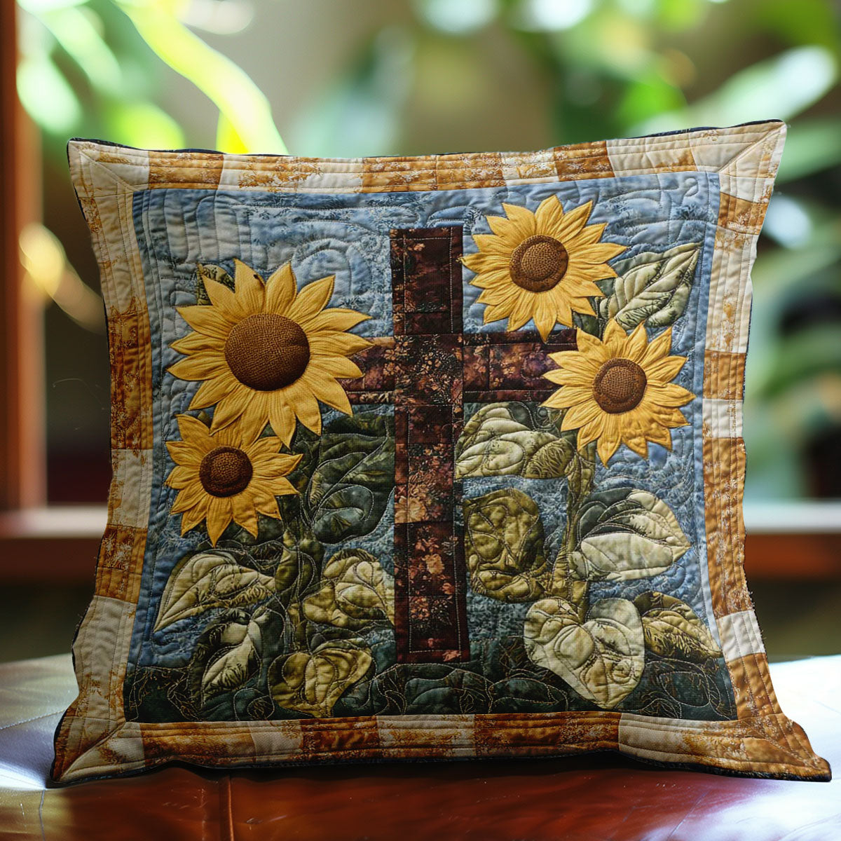 Sunflowers & Cross WN0208097CL Quilt Pillow Case