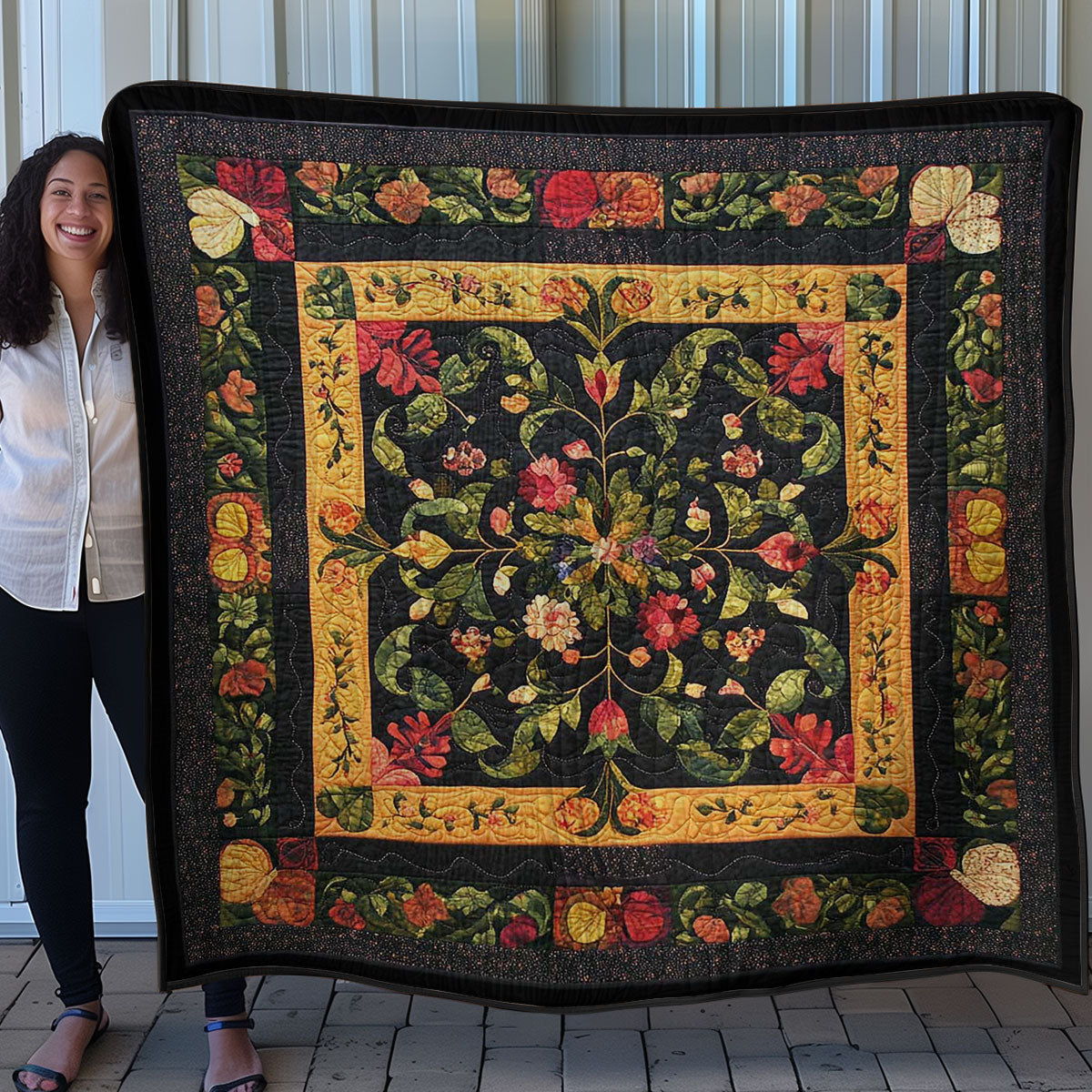 Symmetrical Flowers WN0308019CL Quilt