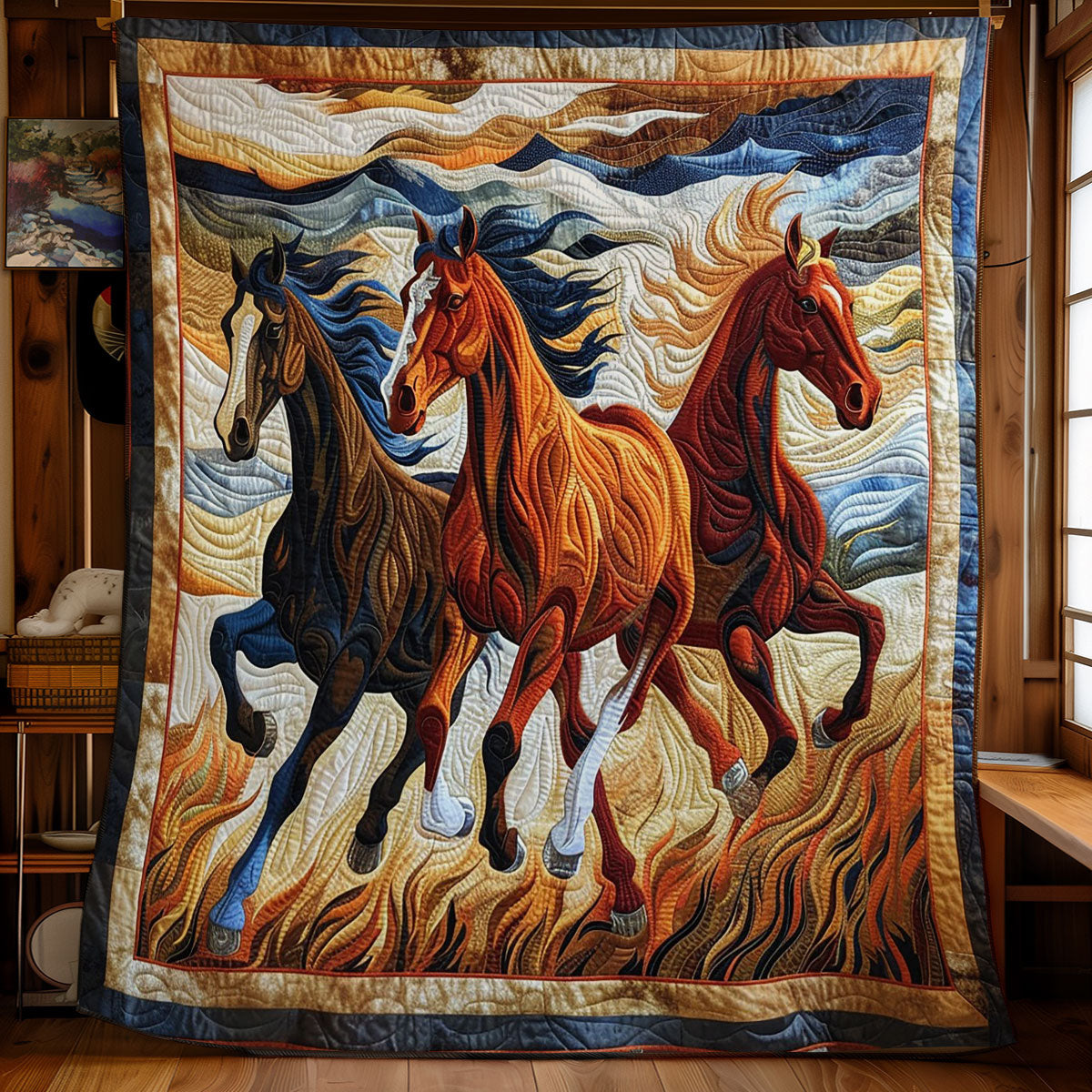 Three Horses WM0909022CL Quilt