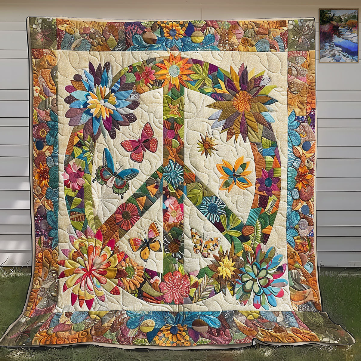 Trippy Hippie Sign SR1008032CL Quilt