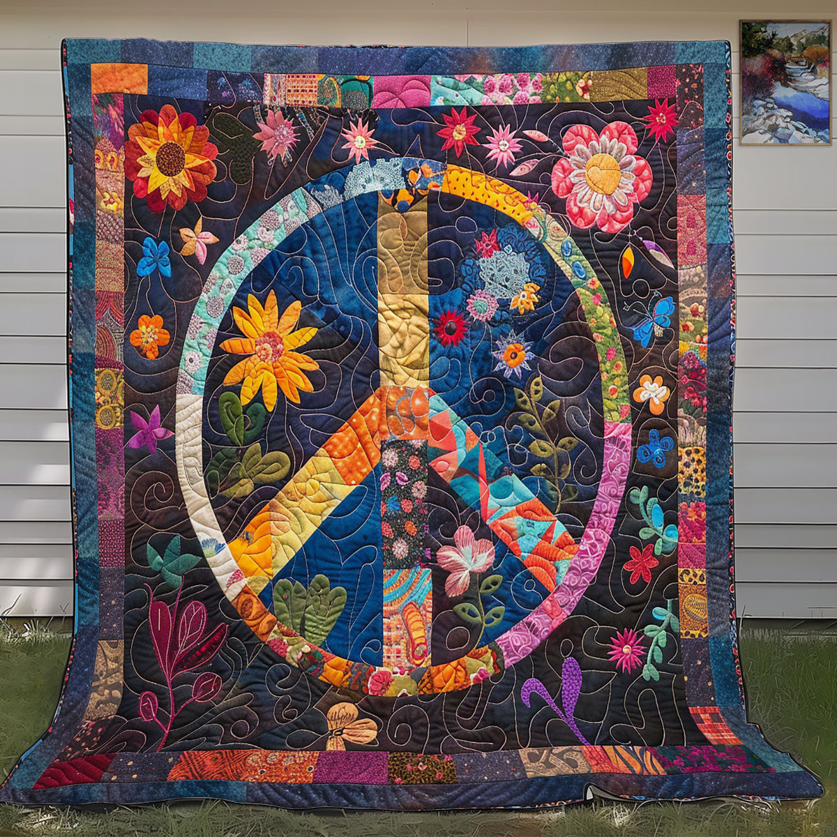 Trippy Hippie Sign SR1008034CL Quilt