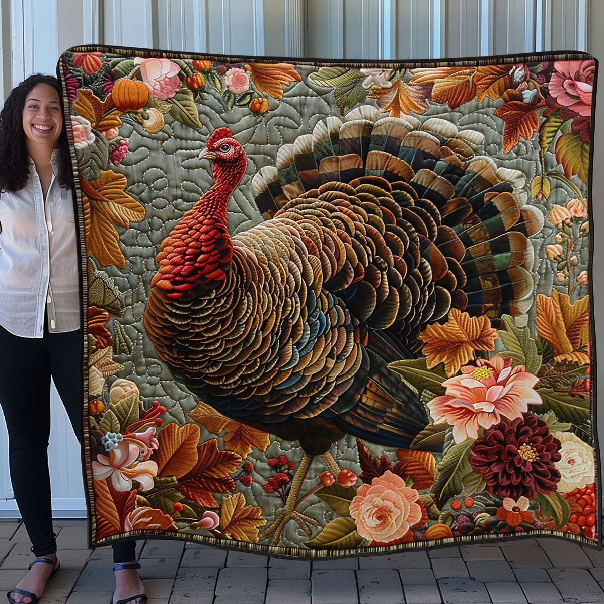 Turkey Thanksgiving Festive SR1508033CL Quilt