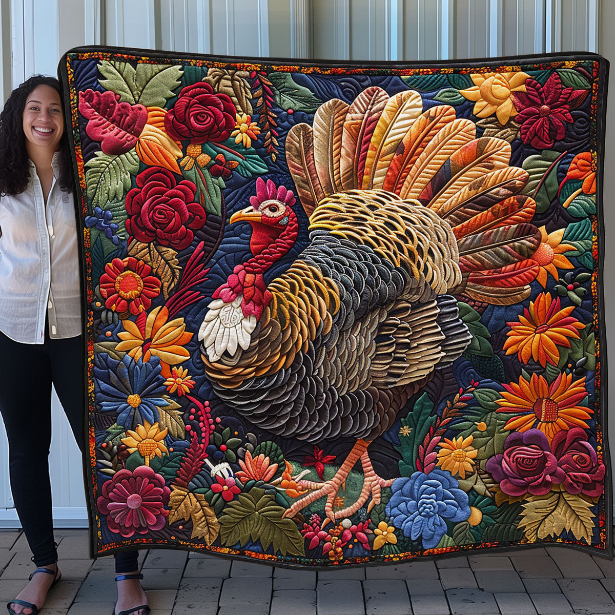 Turkey Thanksgiving Festive SR1508034CL Quilt