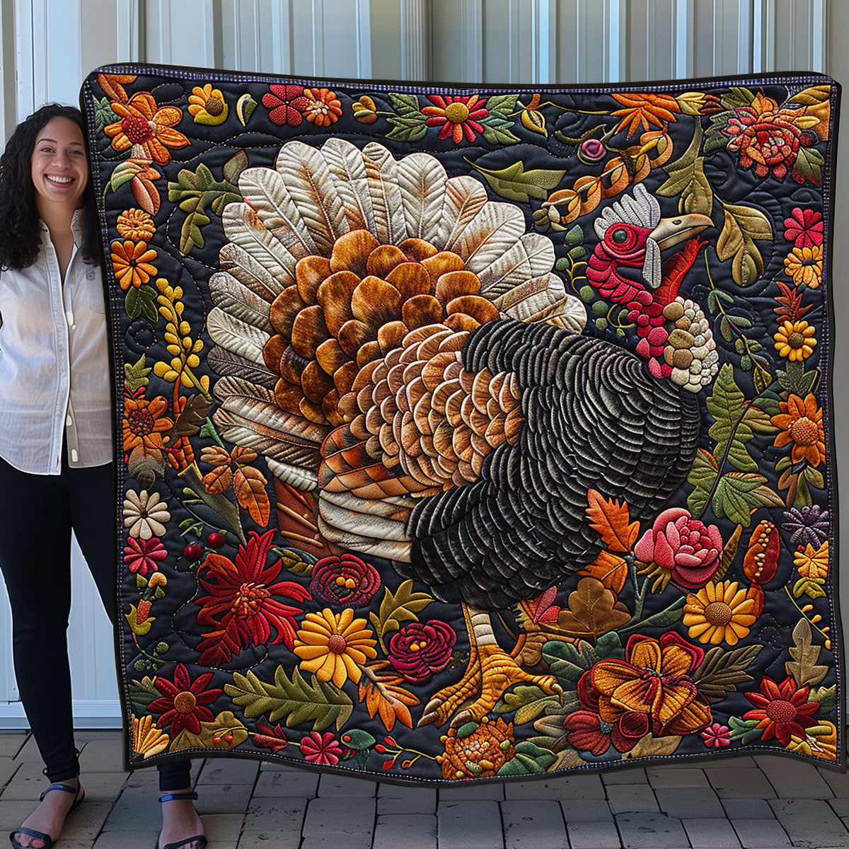 Turkey Thanksgiving Festive SR1508037CL Quilt