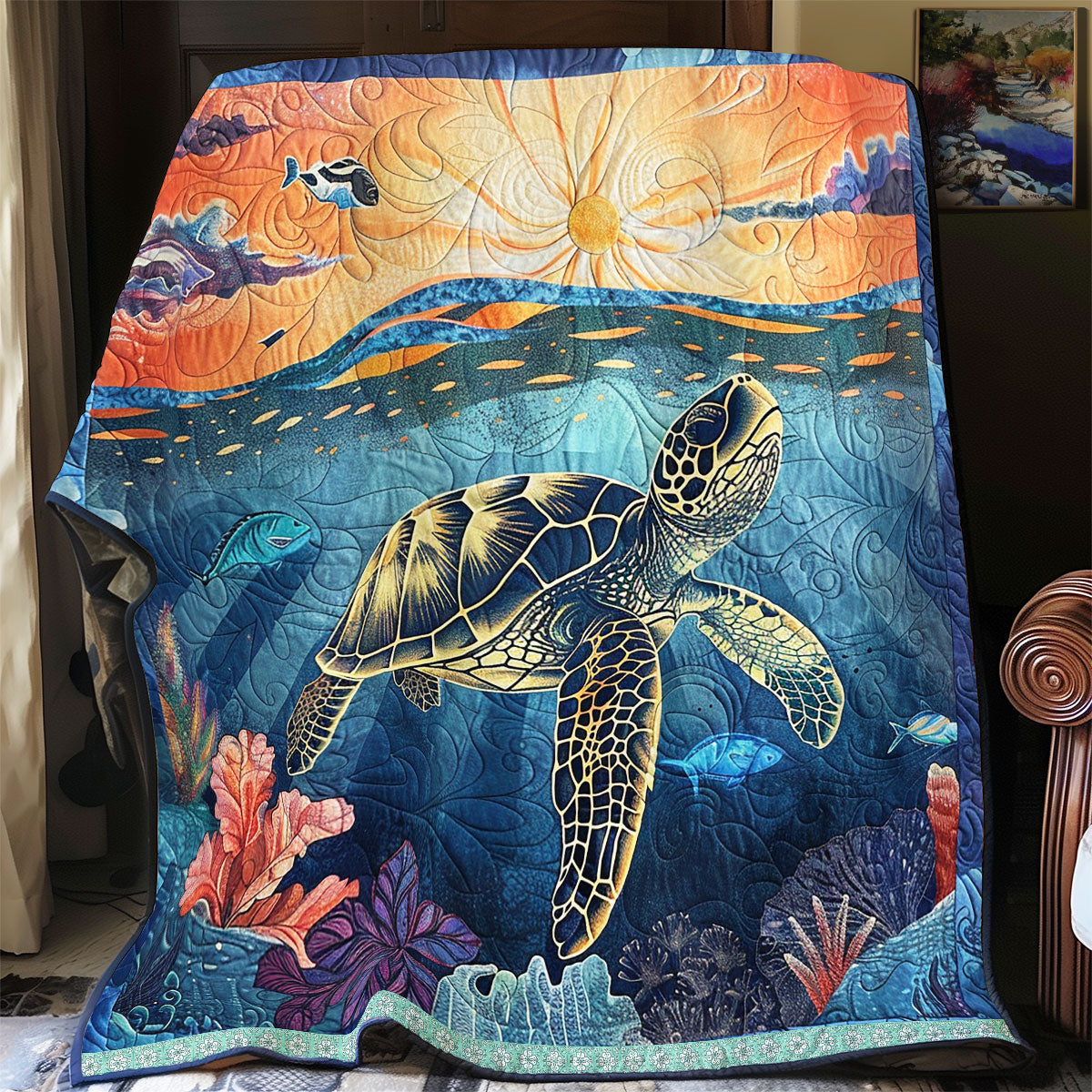 Turtle Beneath The Sunset WN1709056CL Quilt