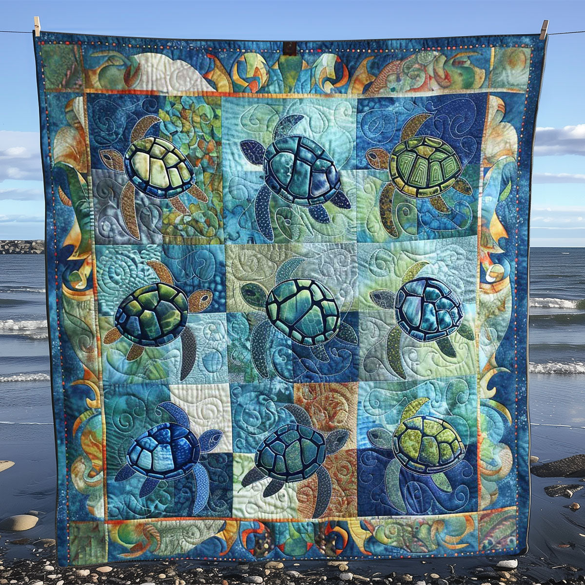 Turtle Blues WN0808047CL Quilt