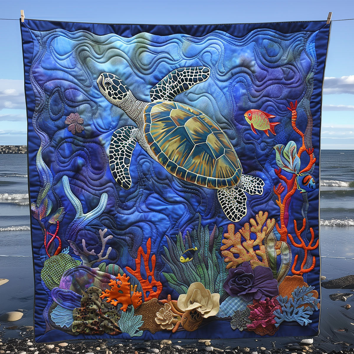 Turtle Coral Dream WN1008091CL Quilt