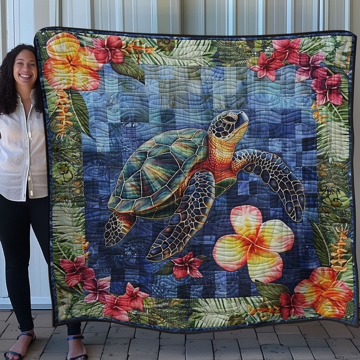 Turtle Tide Blossoms WN3007001CL Quilt