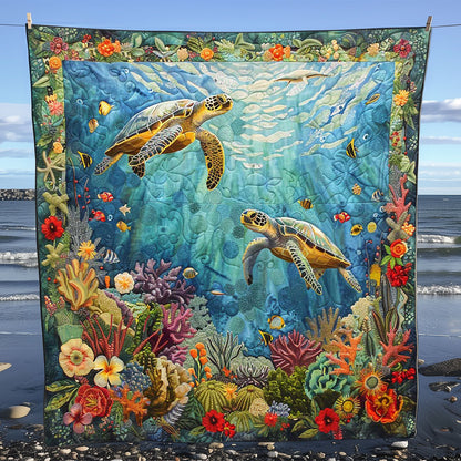 Turtle’s Coral Kingdom WN1008023CL Quilt