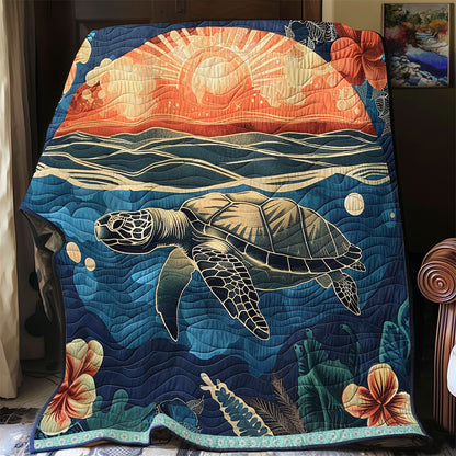 Turtle’s Hibiscus Journey WN1709057CL Quilt