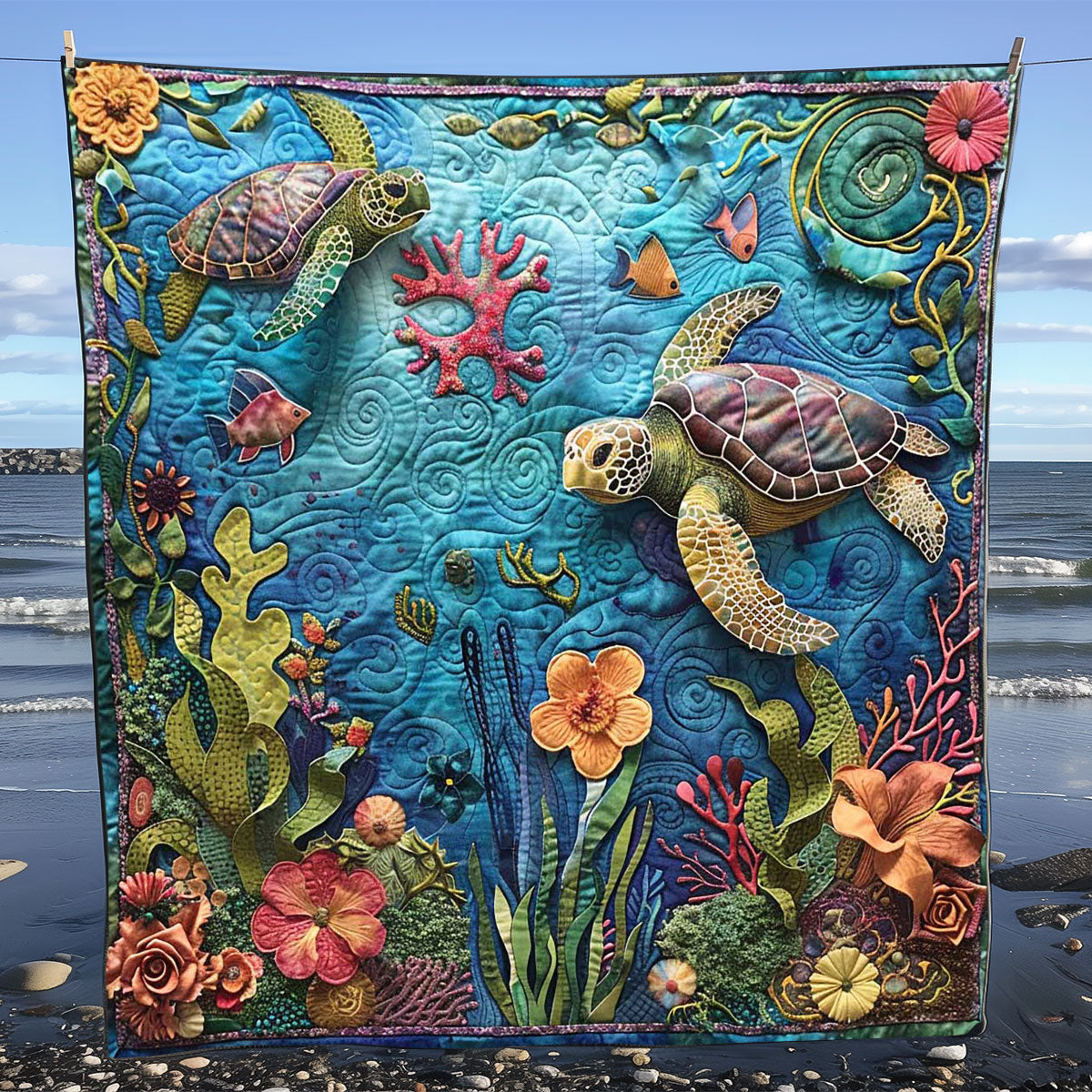 Turtle’s Ocean Embrace WN1008026CL Quilt