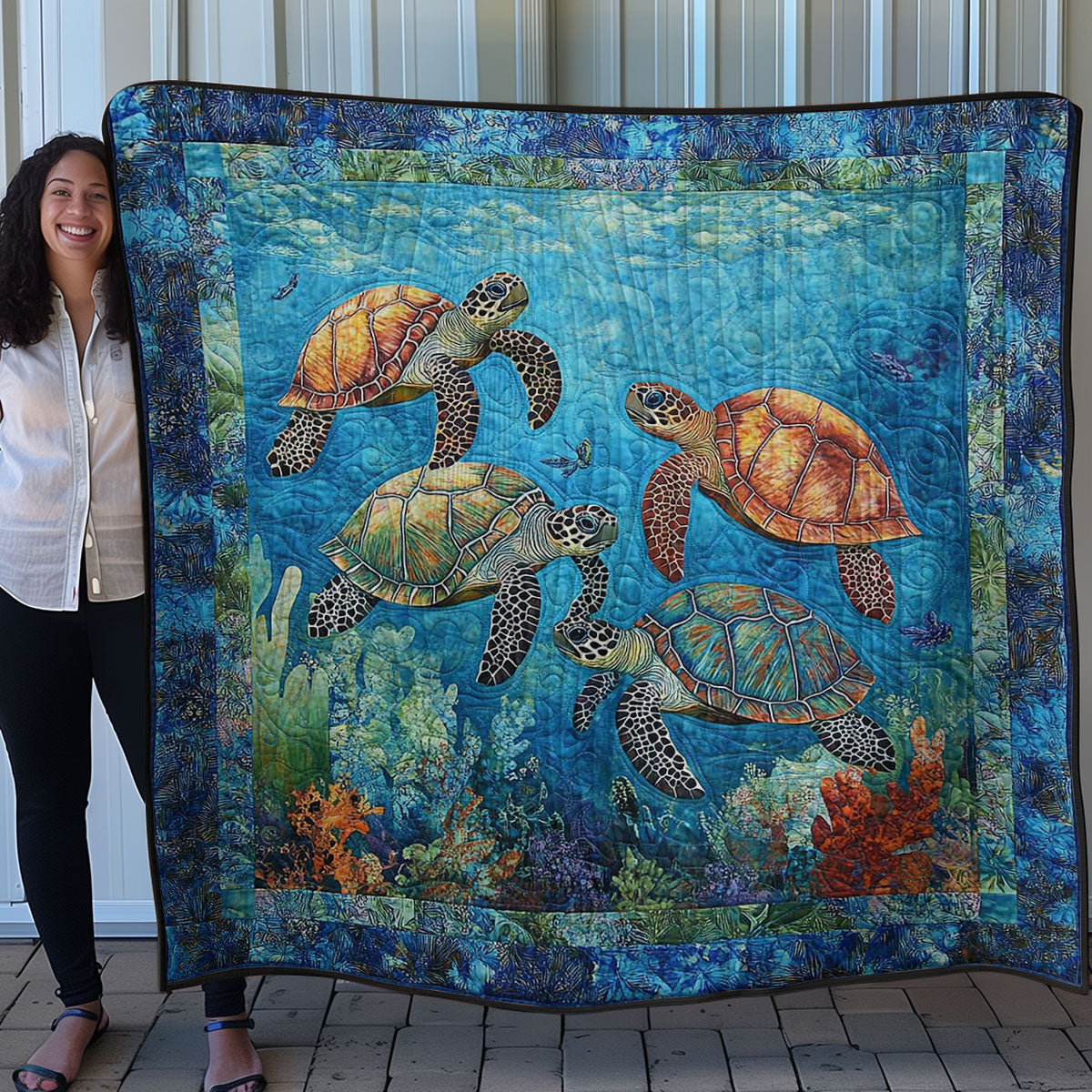 Turtles Explore The Ocean WN0508011CL Quilt