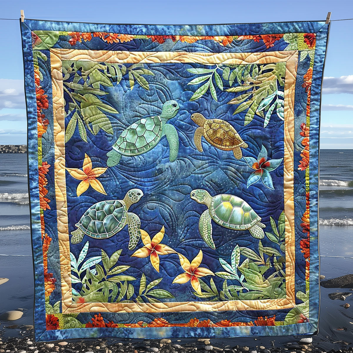 Undersea Turtle Haven WN0808069CL Quilt