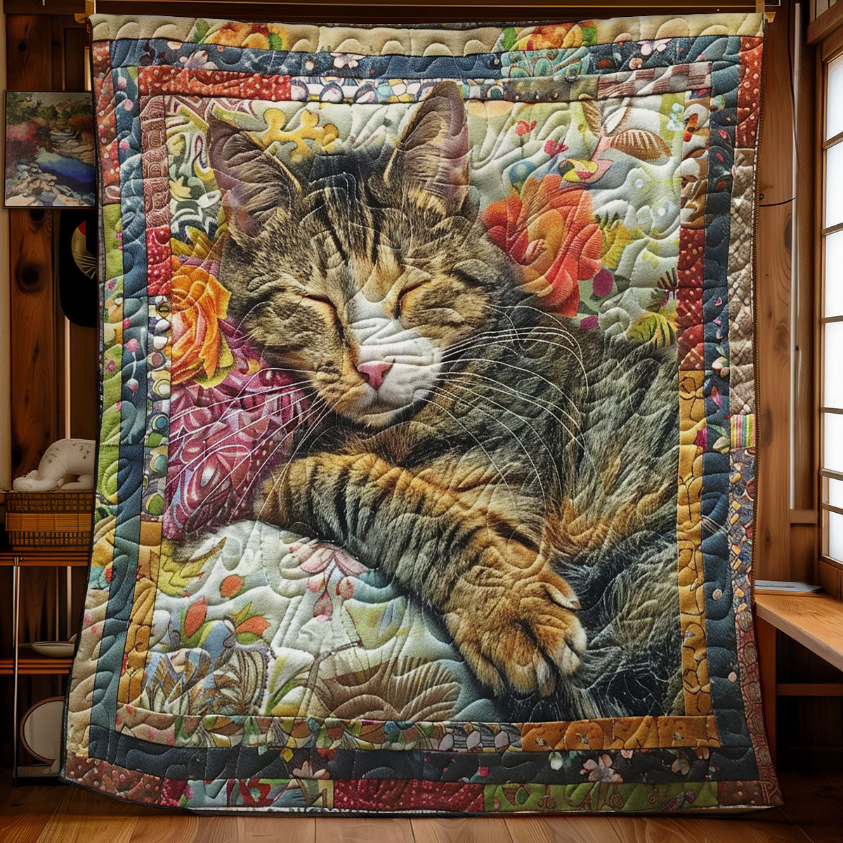 Vintage Sleeping Cat WM2808008CL Quilt