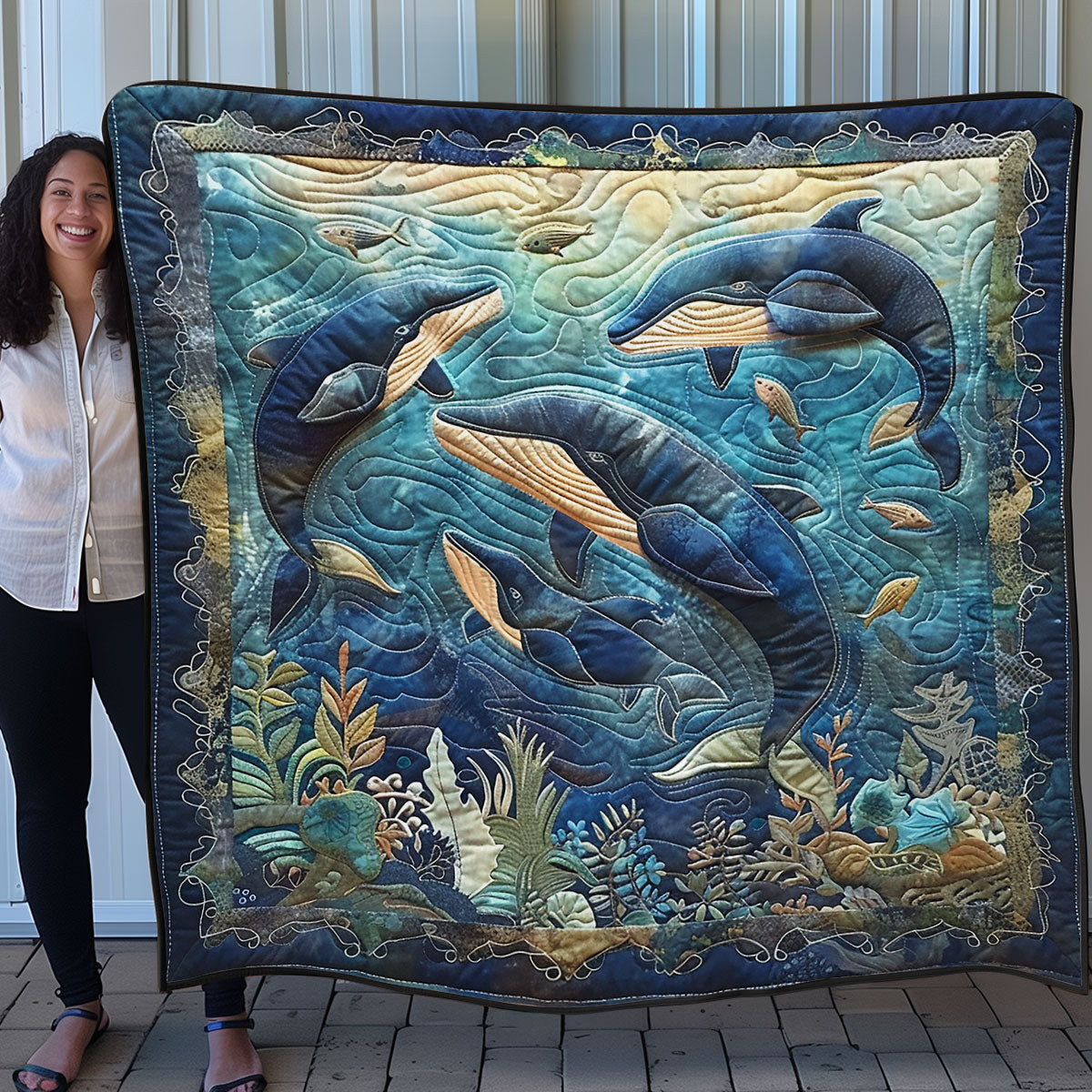 Whales and Ocean SR1408033CL Quilt