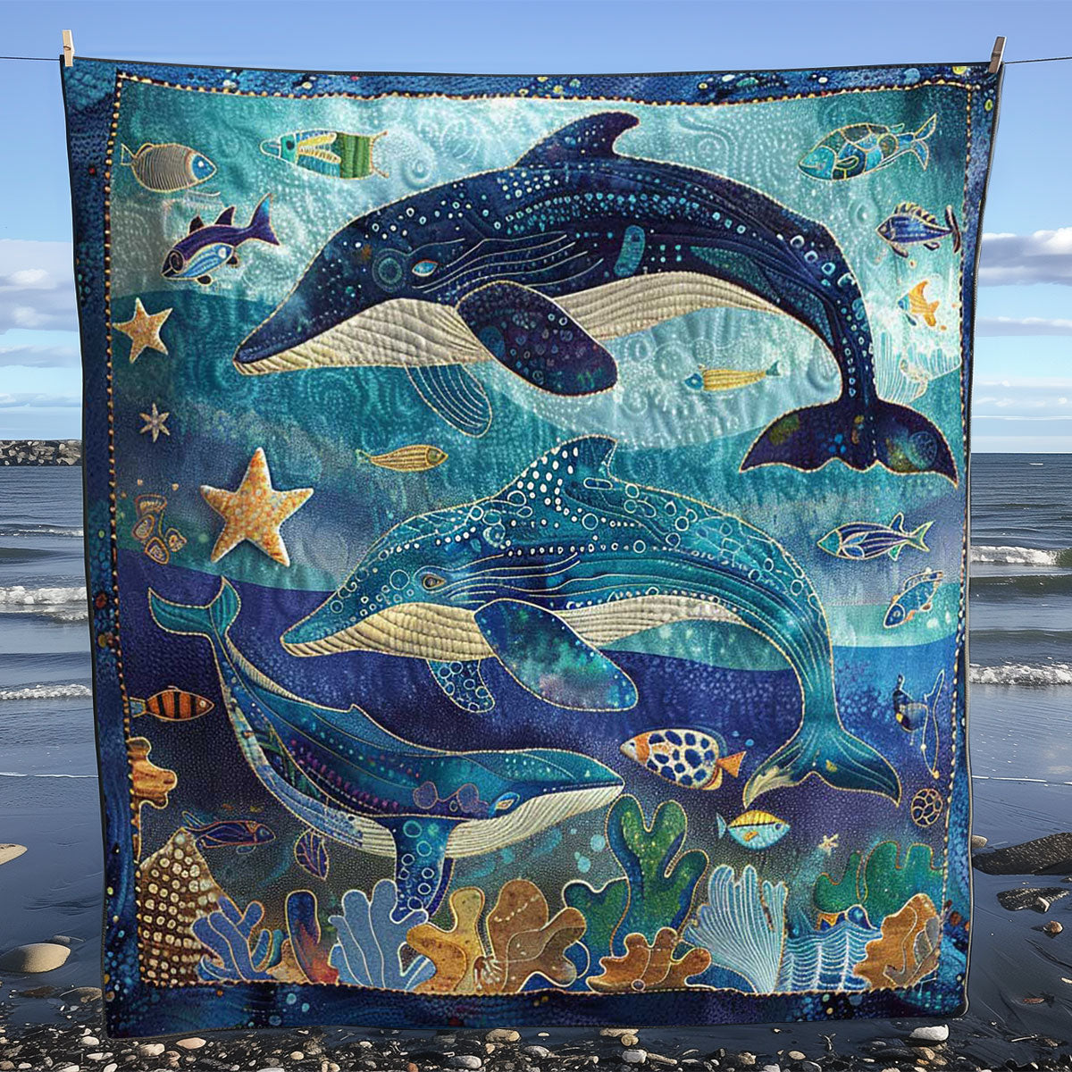 Whales' Echoes WN1408007CL Quilt