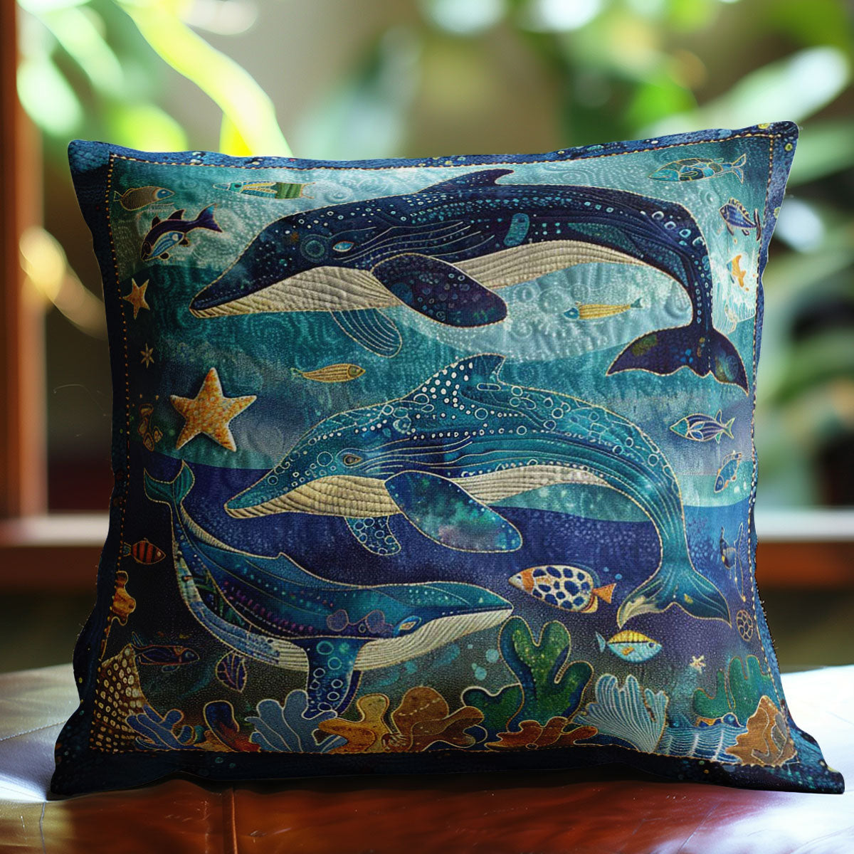 Whales' Echoes WN1408007CL Quilt Pillow Case