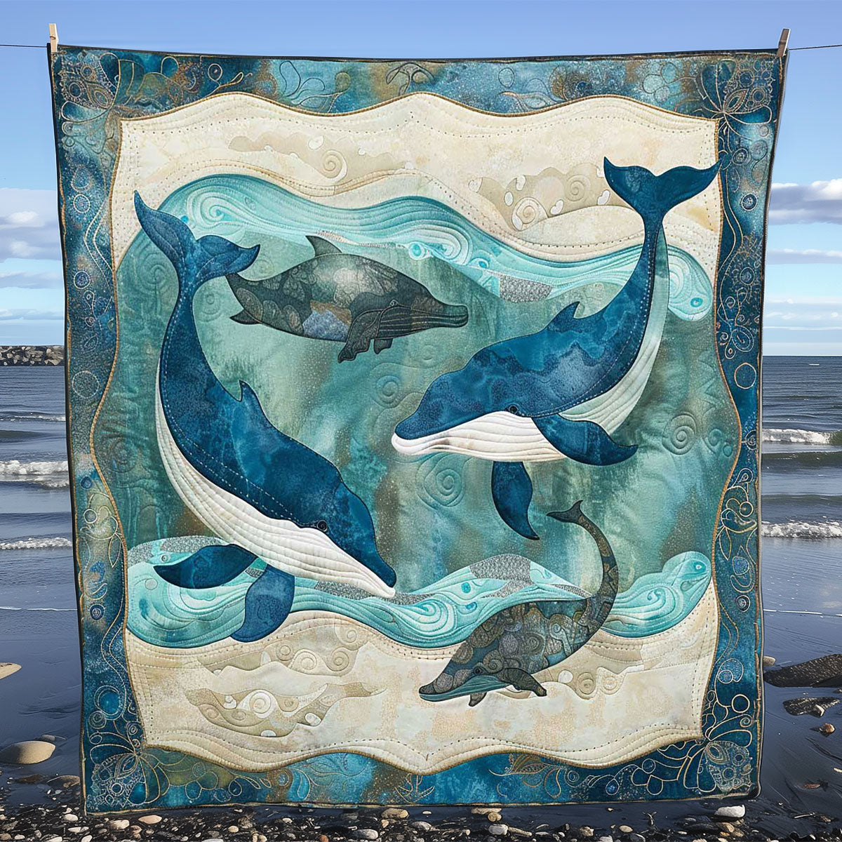 Whales' Grand Voyage WN1408032CL Quilt