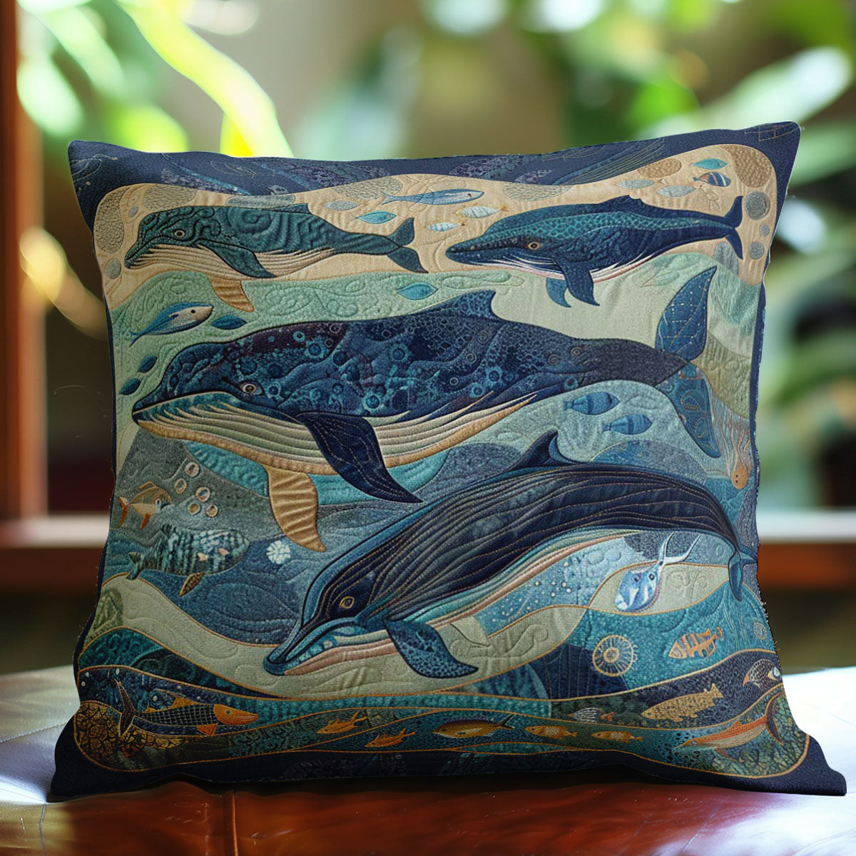 Whales' Odyssey WN1408006CL Quilt Pillow Case