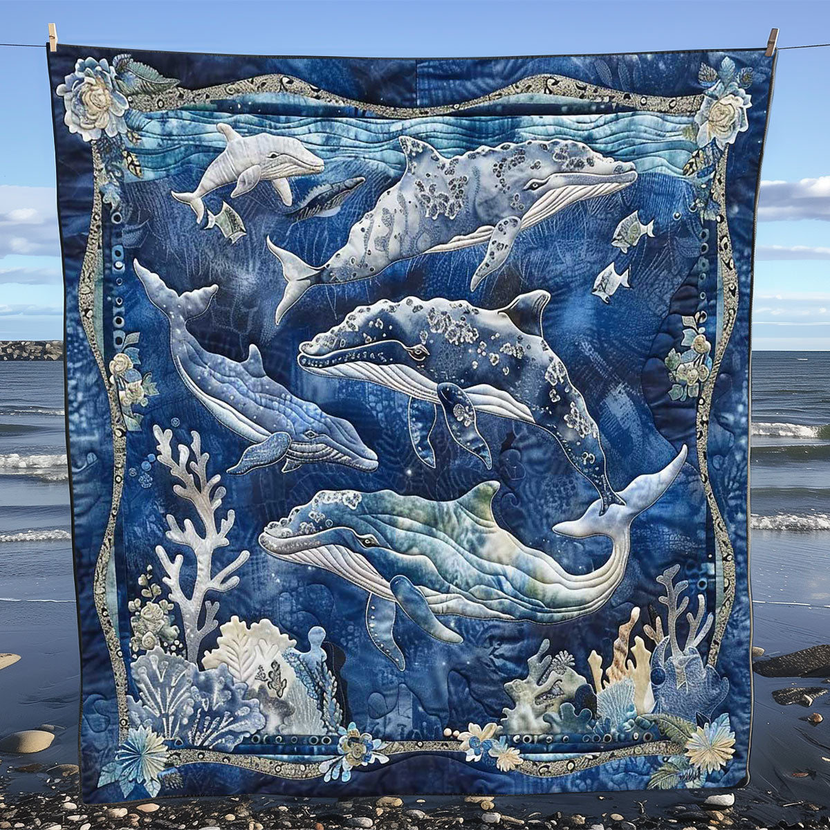 Whales' Quest WN1408004CL Quilt