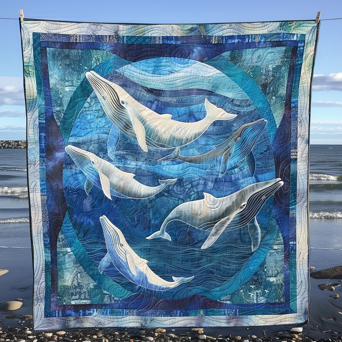 Whales' Tides WN1408010CL Quilt