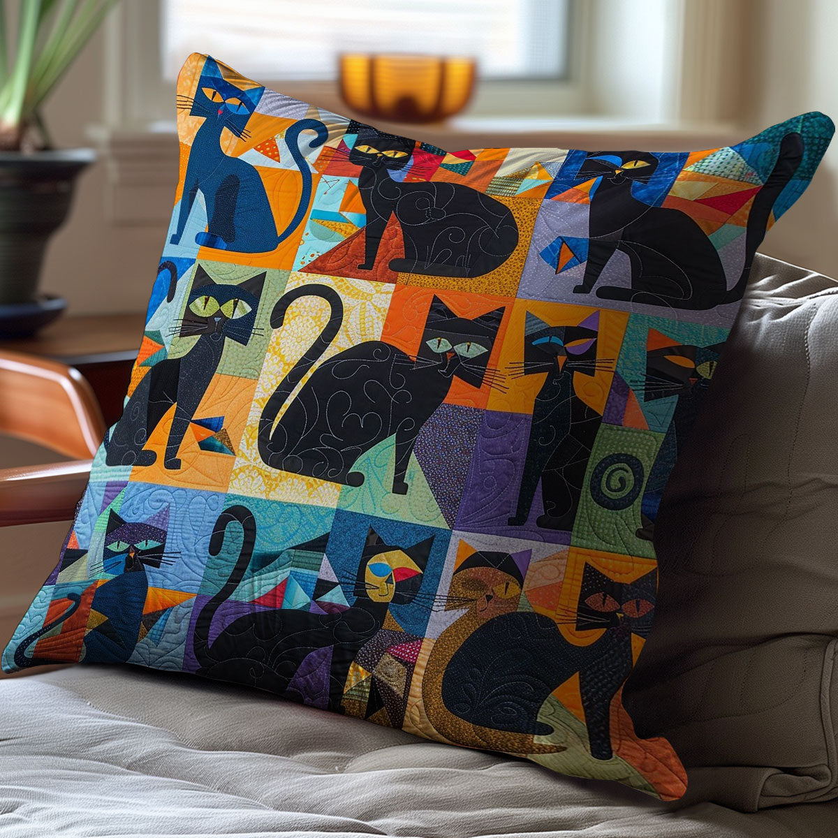 Whimsical Cats WM0508128CL Quilt Pillow Case