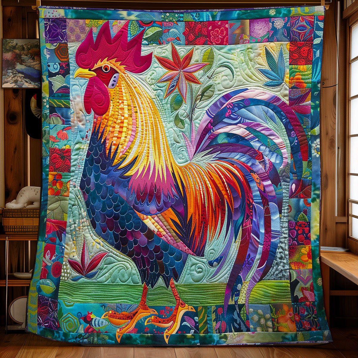 Whimsical Rooster WM2408006CL Quilt
