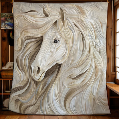 White Blur Horse WM2108009CL Quilt