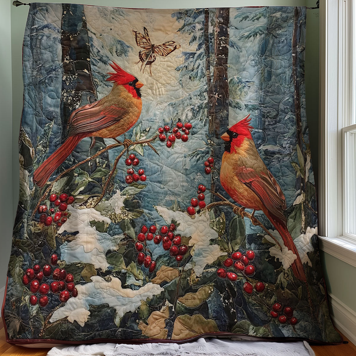 Winter Cardinals WM0308013CL Quilt