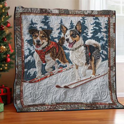 Winter Dog Skiing SR1908036CL Quilt
