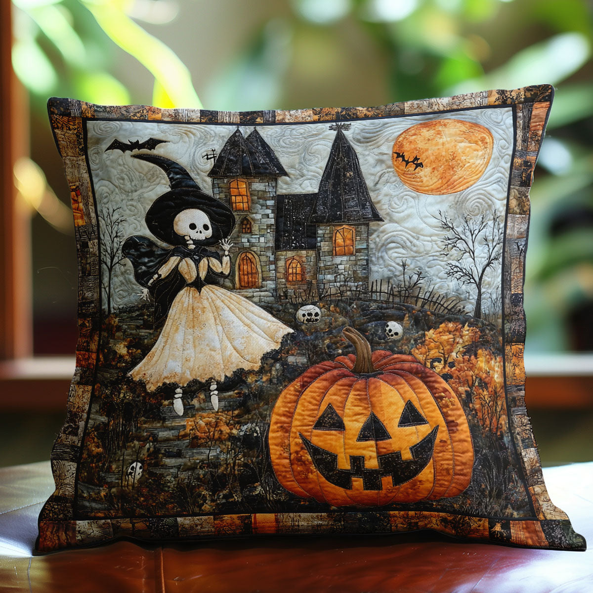 Witch Skeleton WN3107082CL Quilt Pillow Case