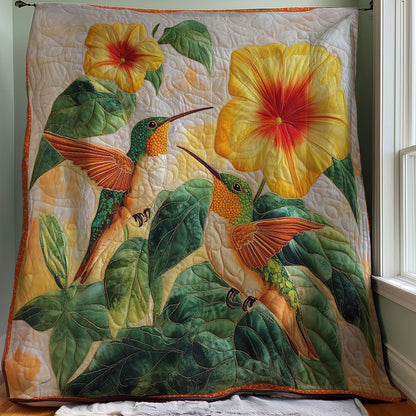 Yellow Hummingbirds WM0308016CL Quilt