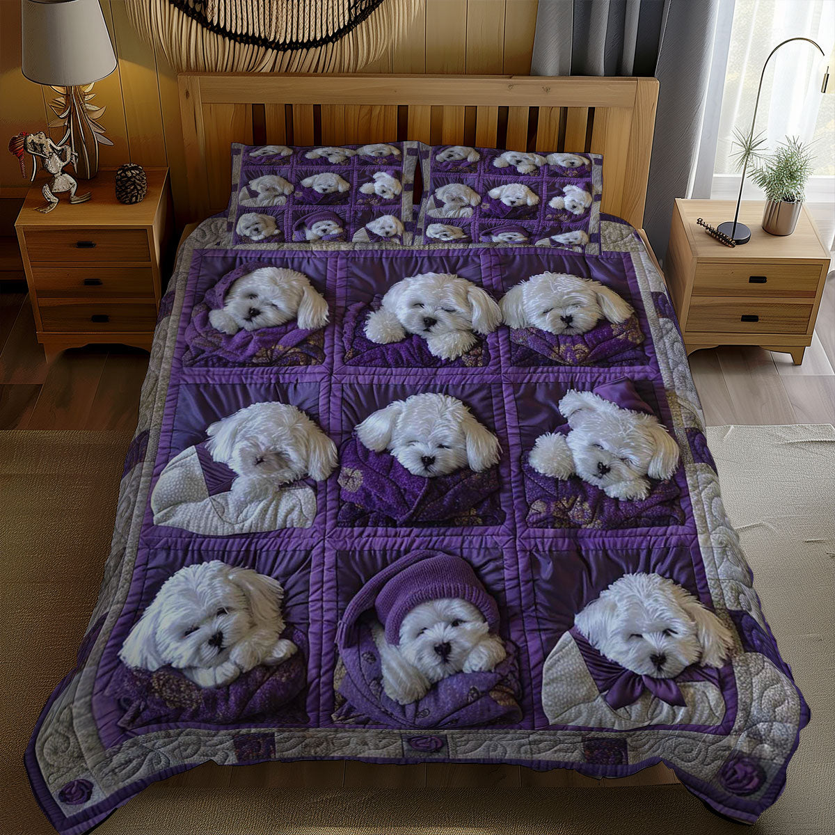 Bichon Frise Snuggle Wrap WN1609001CL Duvet Cover Set