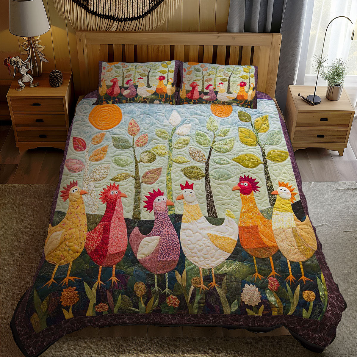 Cheerful Chicks WN1609020CL Duvet Cover Set