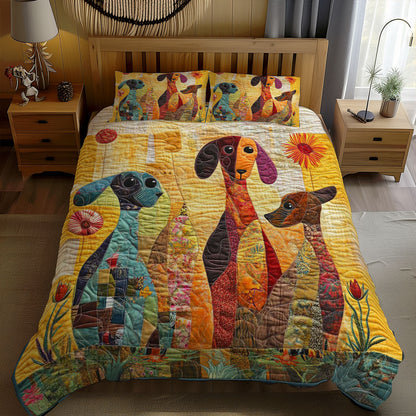 Dachshund And Flowers WN1609021CL Duvet Cover Set