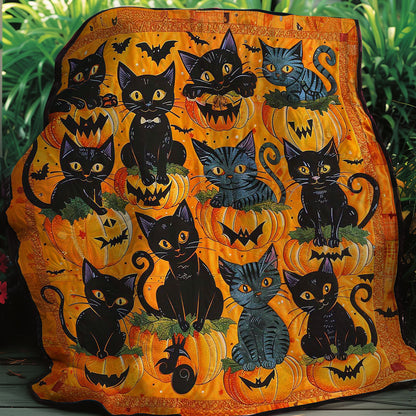 Black Halloween Cat WM2507001CL Quilt