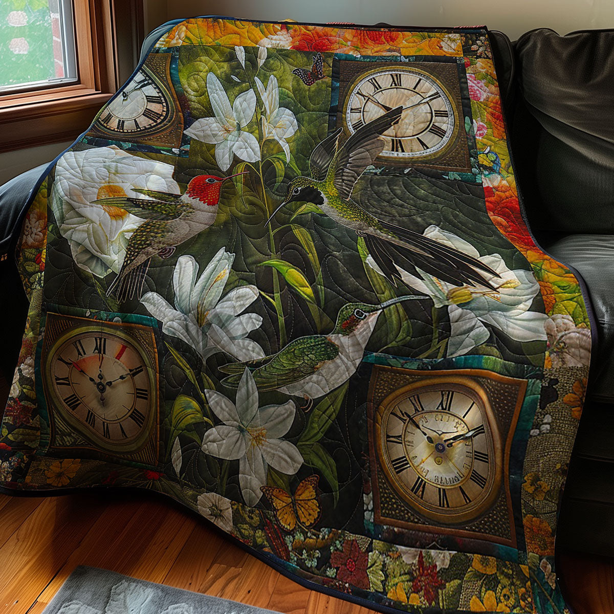 White Time Hummingbirds WM2607001CL Quilt