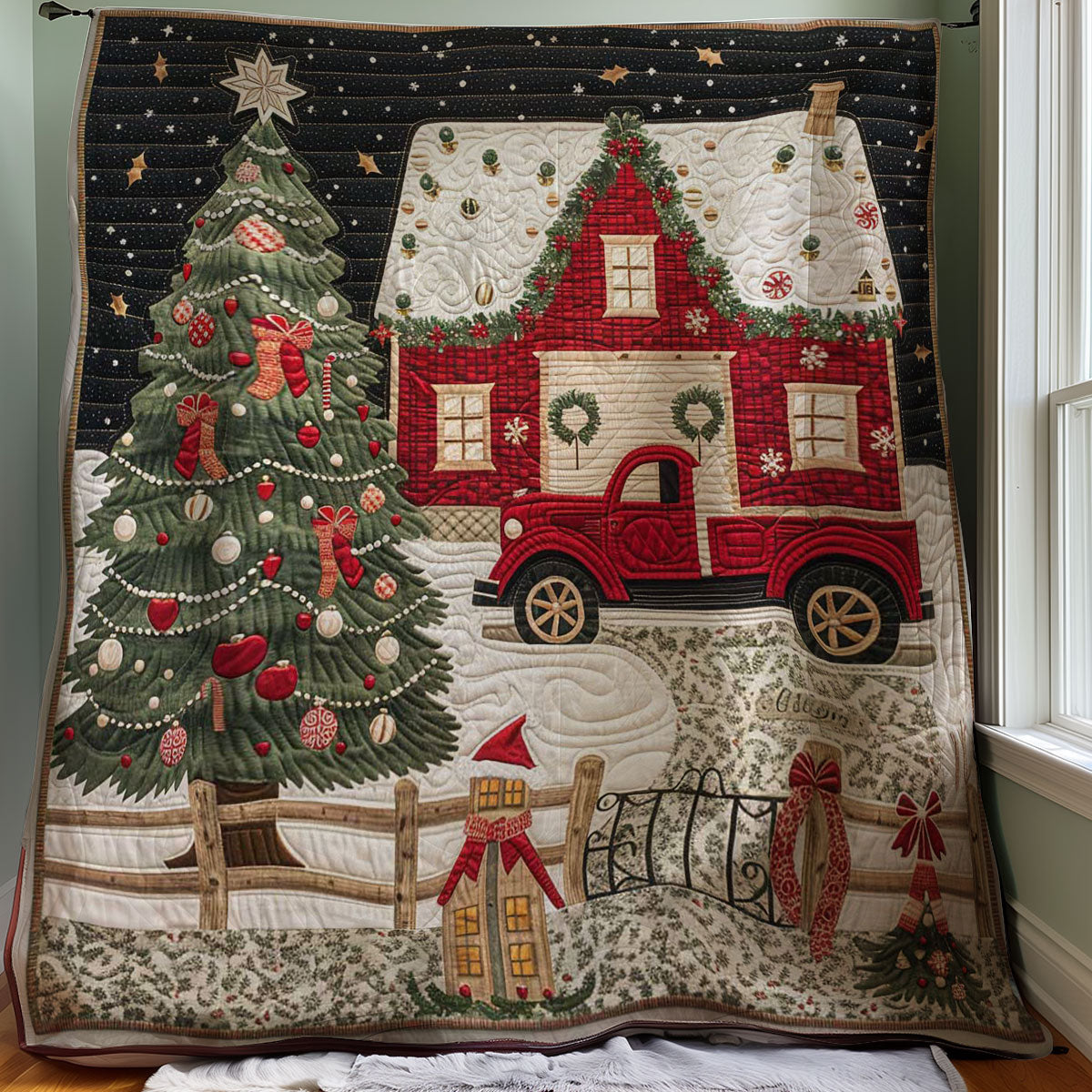 Vintage Christmas Truck WP2907041CL Quilt