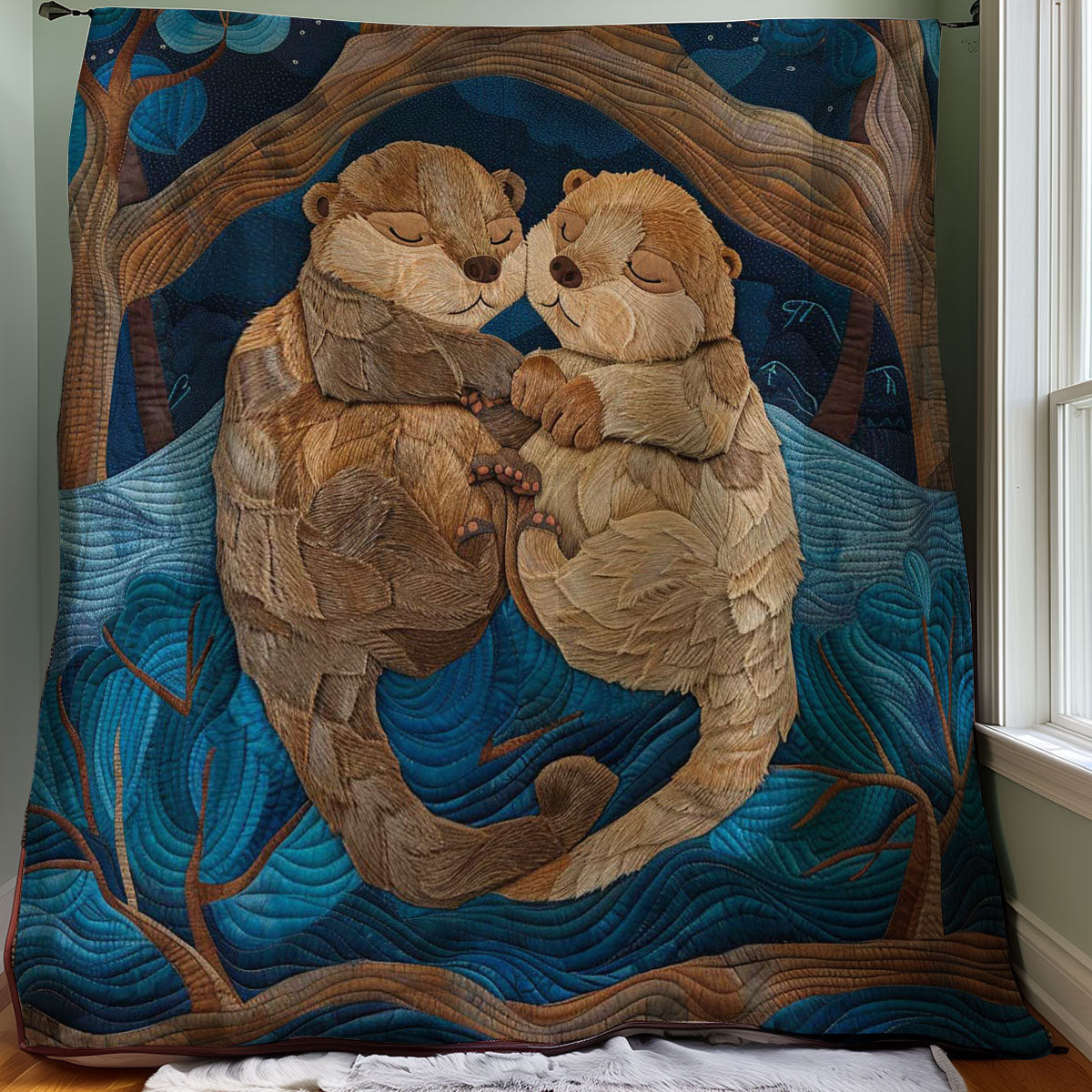 Cute Sleeping Otters WP2907009CL Quilt