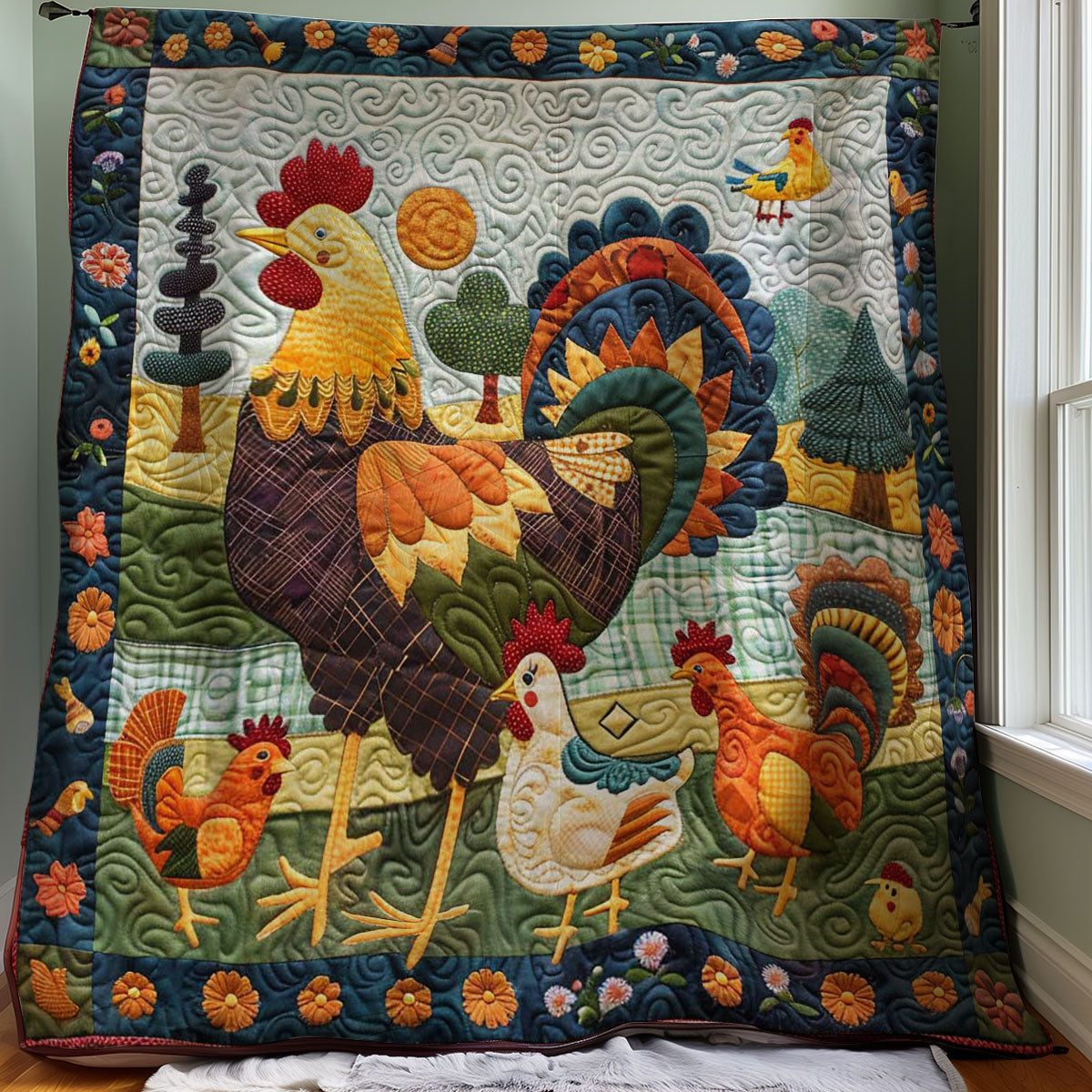 Chicken Family Farm WP2907008CL Quilt