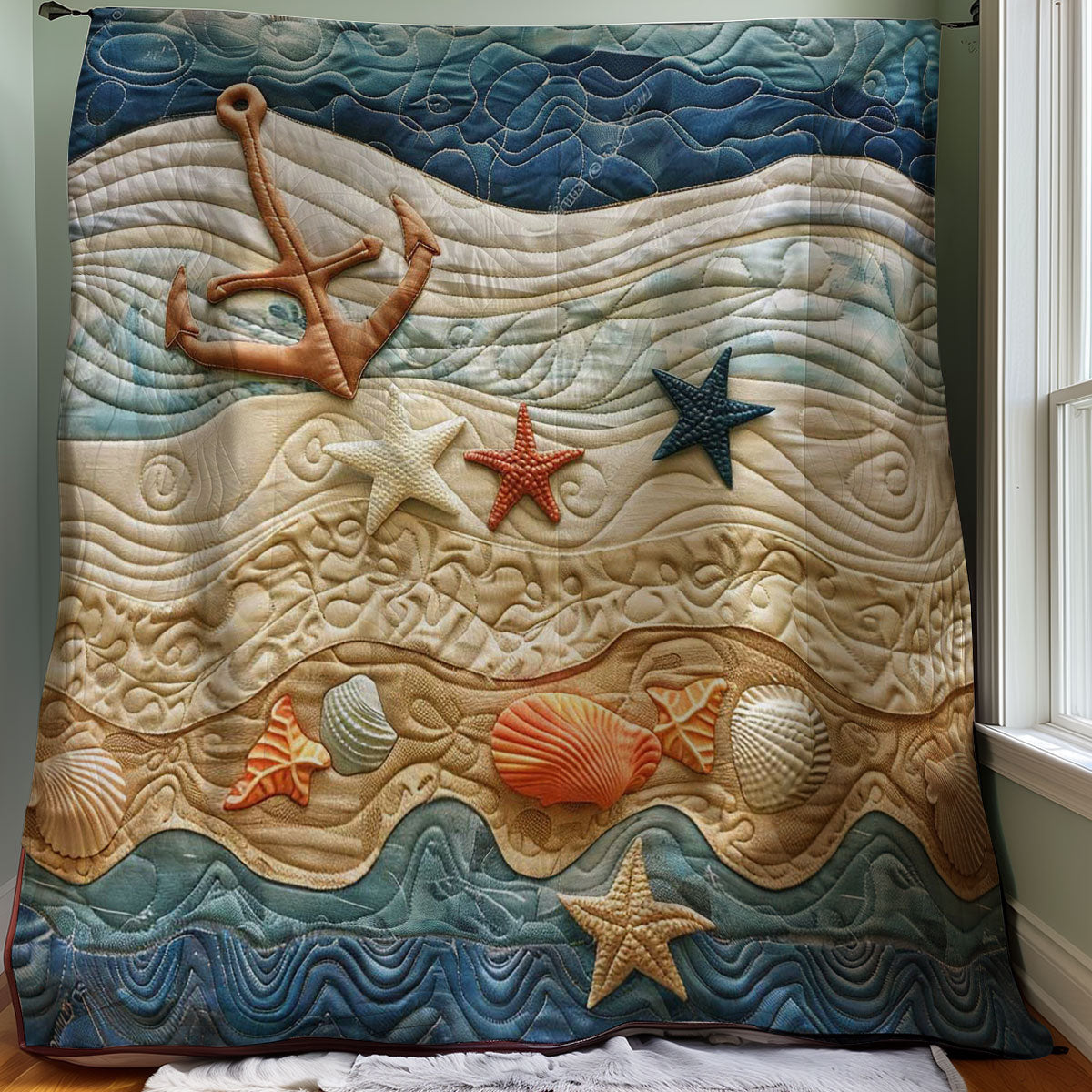 Anchor Seashore Beaches WP2907023CL Quilt